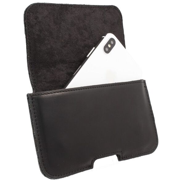 Smooth leather holster IPHONE 6+ / 7+ /  8+, SAMSUNG GALAXY A30 / A50 / A30S / S20+ black 09035461