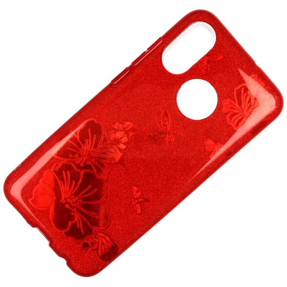 Glitter case SAMSUNG GALAXY J6+ J6+ Plus red flower 8819100006032