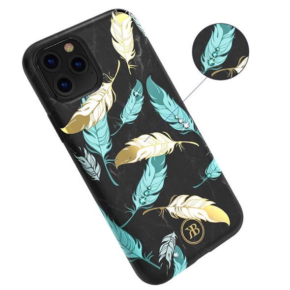 Case IPHONE 11 PRO Kingxbar Forest Series Gold Feather 6959003589439