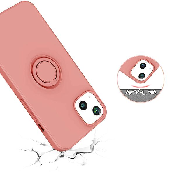 Case IPHONE 13 PRO Silicone Ring Magnetic Stand pink 5904161118268