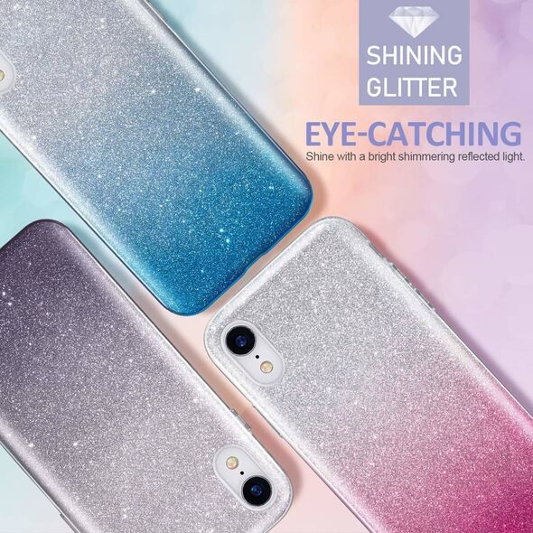 Case IPHONE 13 Glitter silver & pink 5904161119272