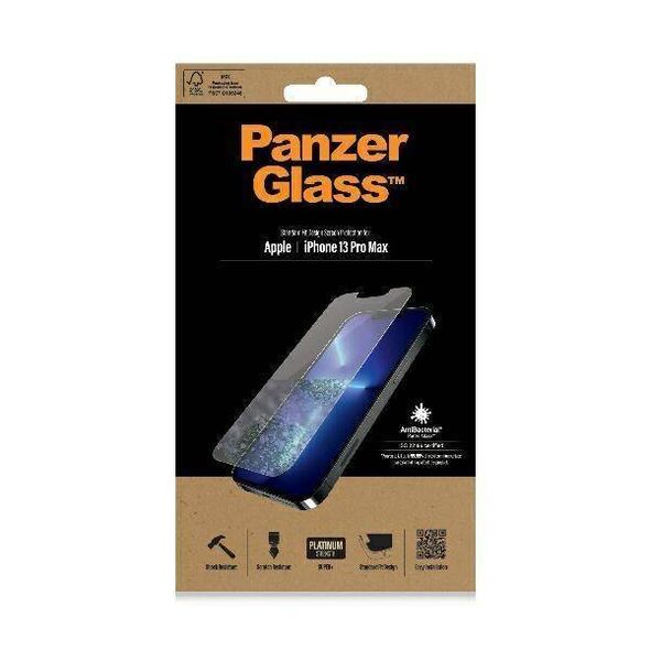 Tempered Glass IPHONE 13 PRO MAX PanzerGlass Standard Super+ Antibacterial (2743) 5711724027437