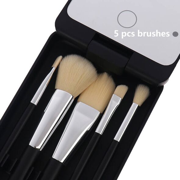 Cosmetic LED Makeup Mirror + 5 Makeup Brushes black 5908222230517