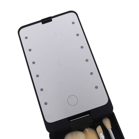 Cosmetic LED Makeup Mirror + 5 Makeup Brushes black 5908222230517