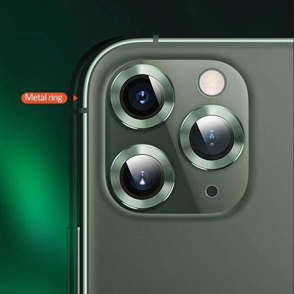 Tempered Glass for Camera IPHONE 11 PRO MAX USAMS Camera Lens Glass Metal Ring gold 6958444987583