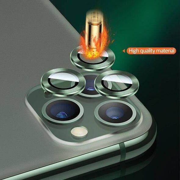 Tempered Glass for Camera IPHONE 11 PRO USAMS Camera Lens Glass Metal Ring silver 6958444987477