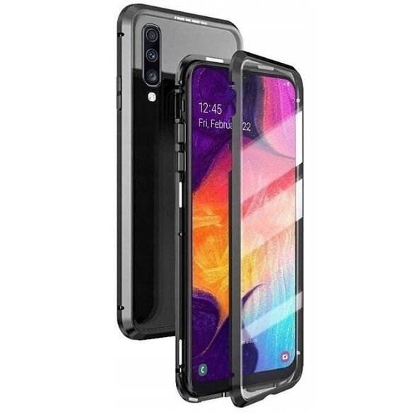 Case APPLE IPHONE 15 PLUS Double Magnetic 360° Aluminum and Tempered Glass black 5904161140610