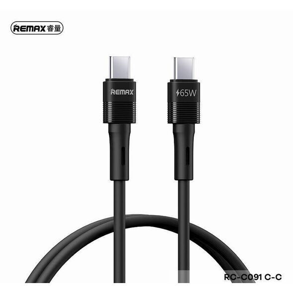 Cable 65W PD USB-C - USB-C Remax Leya Series RC-C091 black 6954851210641