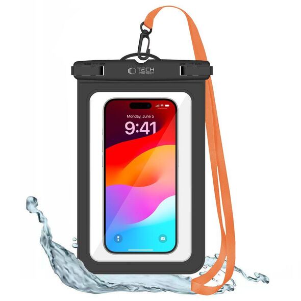 Case Tech-Protect Universal Waterproof Case Uwc9 8.9 "Orange - black 5906203691609