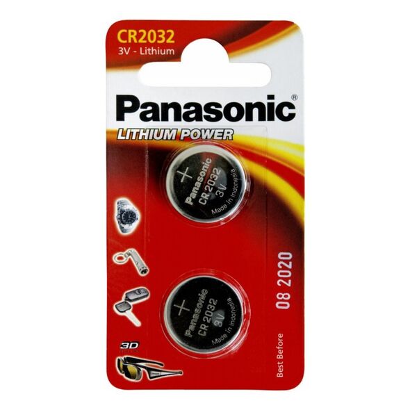 PANASONIC Panasonic CR2032 μπαταρίες λιθίου 3V 2τμχ  έως 12 άτοκες Δόσεις PAN-CR2032L-2
