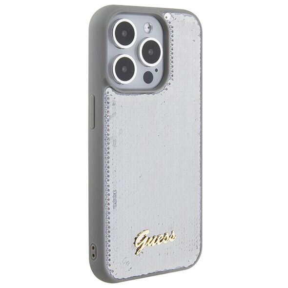 Guess case for iPhone 15 Pro Max 6,7&quot; GUHCP15XPSFDGSS silver HC Sequin Script Metal 3666339173180