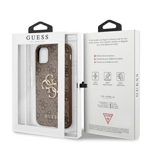 Guess case for iPhone 11 GUHCN614GMGBR brown hard case 4G Big Metal Logo 3666339006631