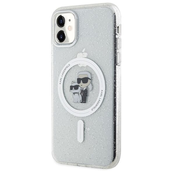 Karl Lagerfeld case for iPhone 11 KLHMN61HGKCNOT transparent HC Magsafe IML KC Glitter 3666339162672