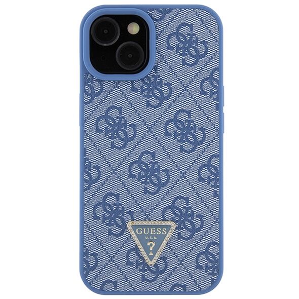 Guess case for iPhone 15 6.1&quot; GUHCP15SP4TDSCPB blue hardcase Crossbody 4G Metal Logo 3666339147082