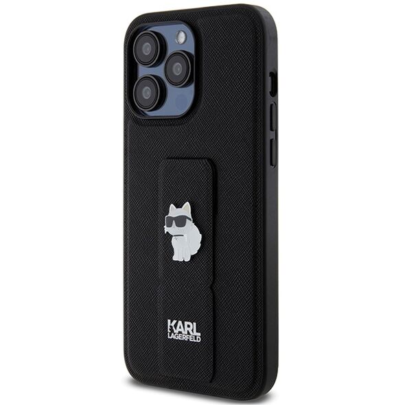 Karl Lagerfeld case for iPhone 13 Pro Max 6,7&quot; KLHCP13XGSACHPK HC GRIPSTAND SAFFIANO CHOUPETTE PINS BLACK 3666339207380