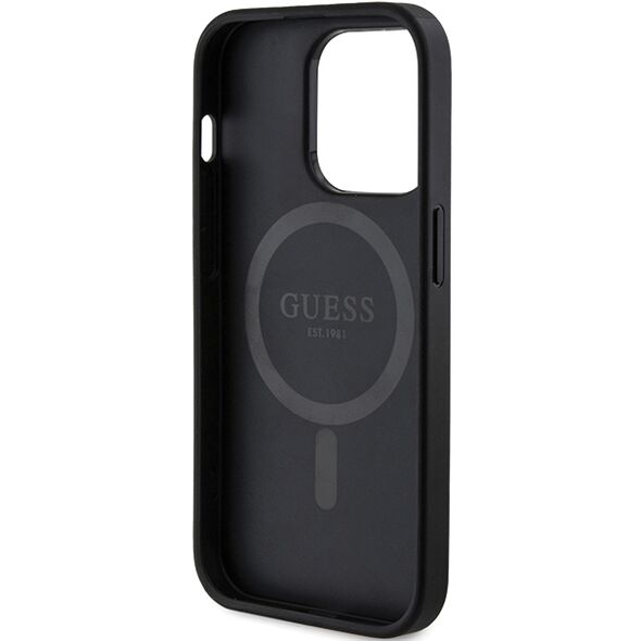 Guess case for iPhone 13 Pro 6,1&quot; GUHMP13LG4GFRK black HC MAGSAFE PU 4G RING CLASSIC LOGO 3666339226268