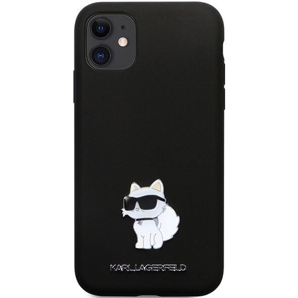 Karl Lagerfeld case for iPhone 11 KLHCN61SMHCNPK black HC Silicone C Metal Pin 3666339166274