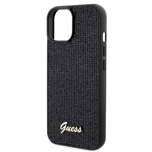 Guess case for  iPhone 14 6,1&quot; GUHCP14SPMSDGSK HC PU DISCO SCRIPT METAL BLACK 3666339173395