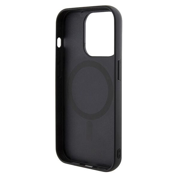 Guess case for  iPhone 15 Pro 6,1&quot; GUHMP15LHGCFSEK HC MAGSAFE GCUBE PU STRIPE BLACK 3666339194727