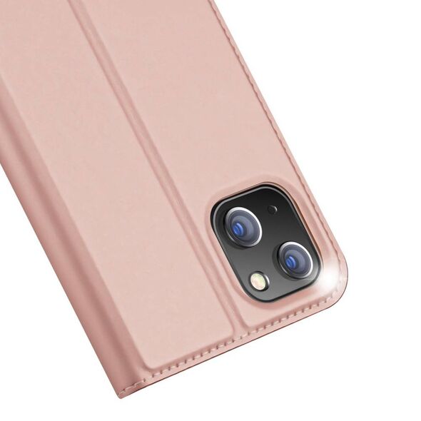 Case IPHONE 14 PLUS with a Flip Dux Ducis Skin Leather light pink 6934913035092