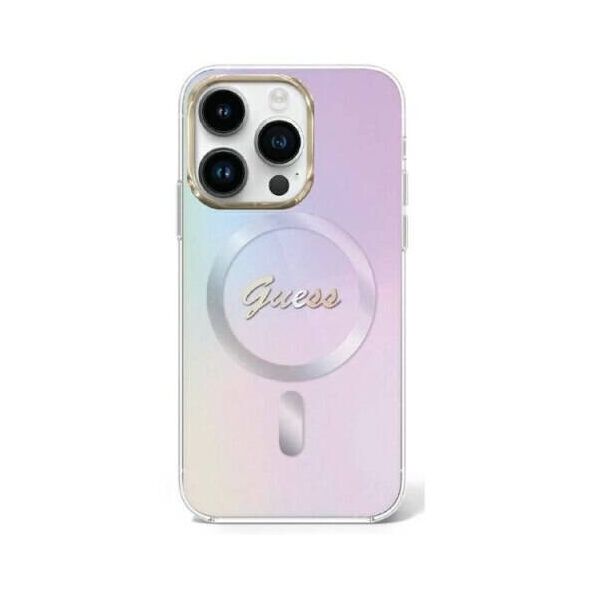 Original Case APPLE IPHONE 15 PRO Guess Hardcase IML Iridescent MagSafe (GUHMP15LHITSU) purple 3666339154806