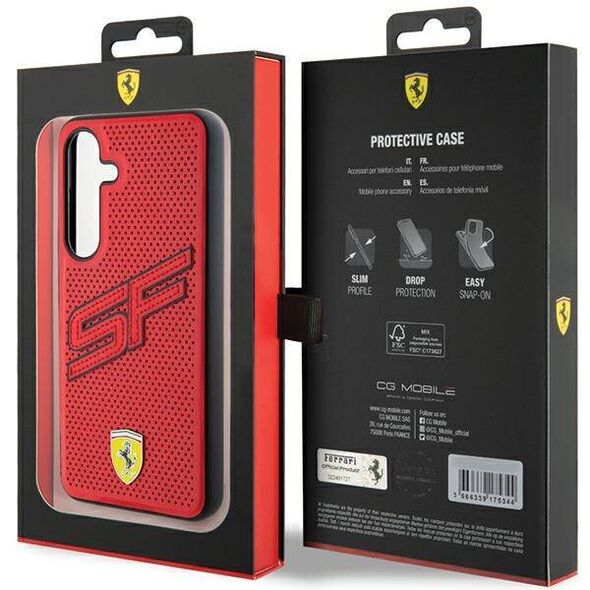 Original Case SAMSUNG GALAXY S24+ Ferrari Hardcase Big SF Perforated (FEHCS24MPINR) red 3666339242510