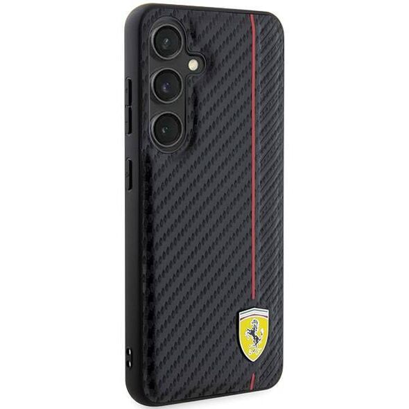 Original Case SAMSUNG GALAXY S24 Ferrari Hardcase Carbon Printed Line (FEHCS24SN3DUR) black 3666339242442