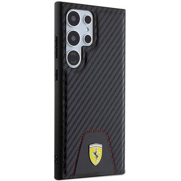 Original Case SAMSUNG GALAXY S24 ULTRA Ferrari Hardcase Carbon Stitched Bottom (FEHCS24LN3PUK) black 3666339242589