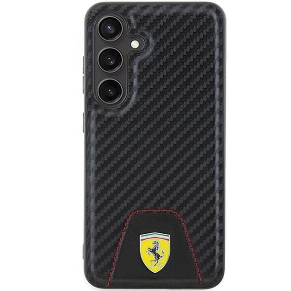 Original Case SAMSUNG GALAXY S24 Ferrari Hardcase Carbon Stitched Bottom (FEHCS24SN3PUK) black 3666339242565