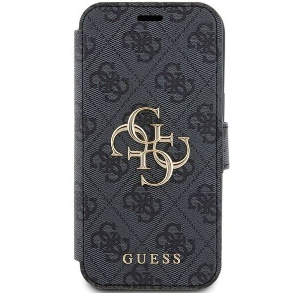 Original Case IPHONE 13 / 14 / 15 Guess Book 4G Metal Gold Logo (GUBKP15S4GMGGR) gray 3666339194383