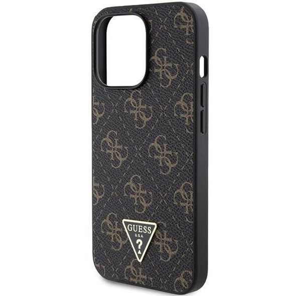 Original Case APPLE IPHONE 15 PRO Guess Hardcase 4G Triangle Metal Logo (GUHCP15LPG4GPK) black 3666339225780