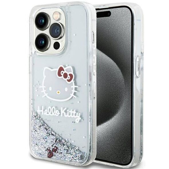 Original Case IPHONE 13 PRO MAX Hello Kitty Hardcase Liquid Glitter Charms Kitty Head (HKHCP13XLIKHET) silver 3666339186159