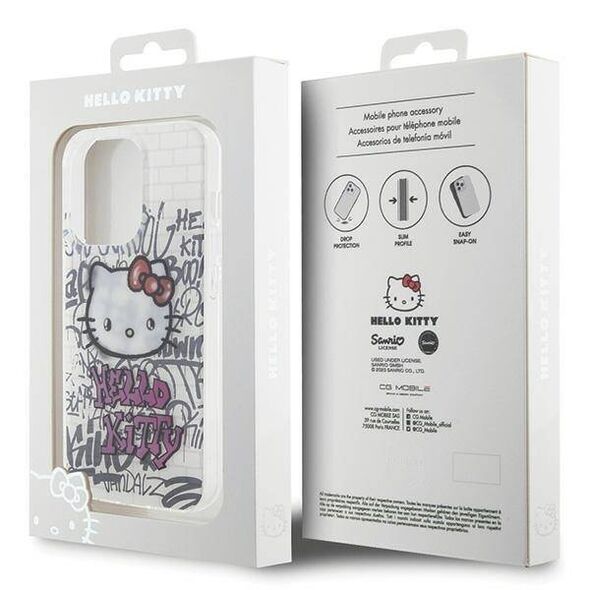 Original Case IPHONE 14 PRO Hello Kitty Hardcase IML Kitty On Bricks Graffiti (HKHCP14LHDGPHT) white 3666339188658