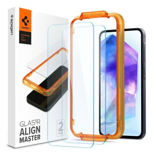 Tempered Glass SAMSUNG GALAXY A55 5G Spigen ALM Glas.tr 2-pack Clear 8809971227070