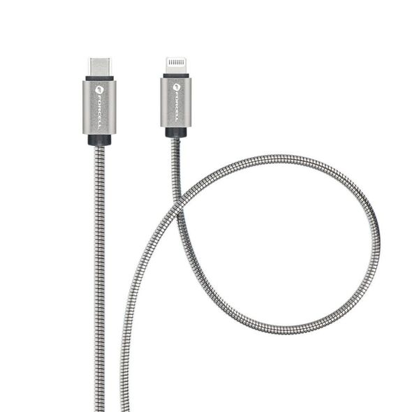 FORCELL cable Type C to iPhone Lightning 8-pin QC3.0 PD 27W Metal C238 1m silver FOCB-274473 81691 έως 12 άτοκες Δόσεις