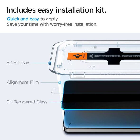 Tempered Glass SAMSUNG GALAXY S24+ Spigen Glas.tr "EZ Fit" Privacy 2-pack 8809971225618