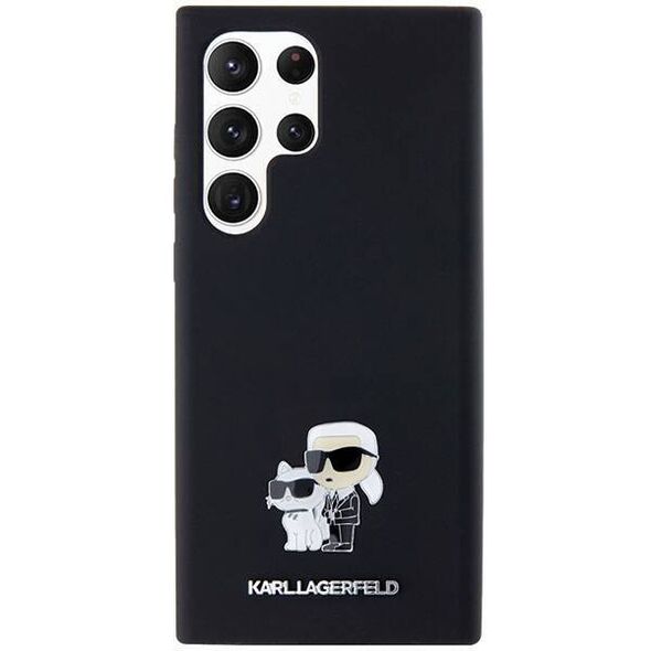 Original Case SAMSUNG GALAXY S24 ULTRA Karl Lagerfeld Hardcase Silicone Karl&Choupette Metal Pin (KLHCS24LSMHKCNPK) black 3666339259167