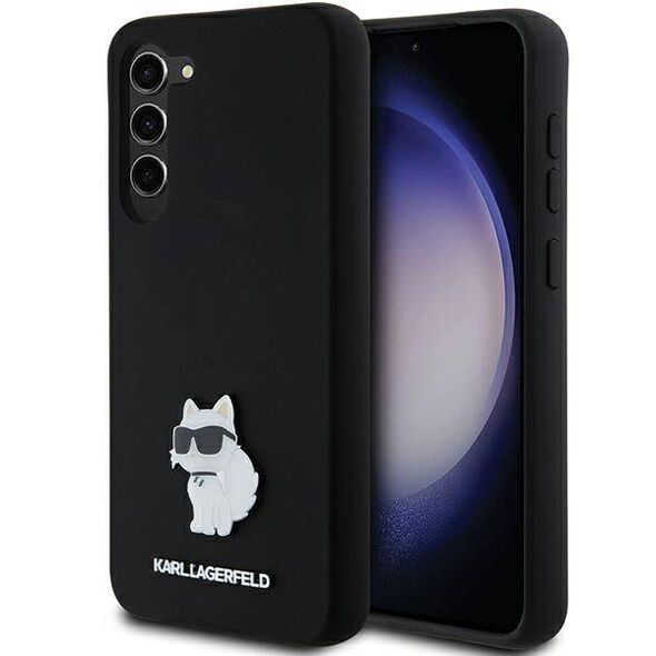 Original Case SAMSUNG GALAXY S24+ Karl Lagerfeld Silicone Choupette Metal Pin (KLHCS24MSMHCNPK) black 3666339259181