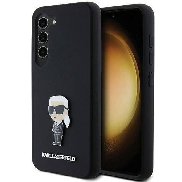 Original Case SAMSUNG GALAXY S24+ Karl Lagerfeld Silicone Ikonik Metal Pin (KLHCS24MSMHKNPK) black 3666339259242