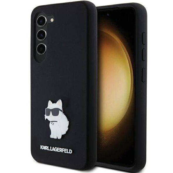 Original Case SAMSUNG GALAXY S24 Karl Lagerfeld Silicone Choupette Metal Pin (KLHCS24SSMHCNPK) black 3666339259174