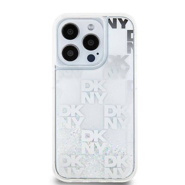 Original Case APPLE IPHONE 15 PRO DKNY Hardcase Liquid Glitter Multilogo (DKHCP15LLCPEPT) white 3666339271053