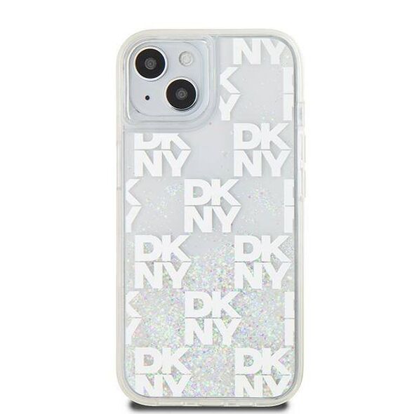 Original Case IPHONE 13 / 14 / 15 DKNY Hardcase Liquid Glitter Multilogo (DKHCP15SLCPEPT) white 3666339271039