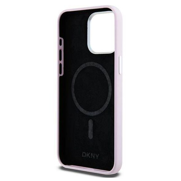 Original Case IPHONE 14 PRO MAX DKNY Hardcase Liquid Silicone Small Metal Logo MagSafe (DKHMP14XSMCHLP) pink 3666339265847