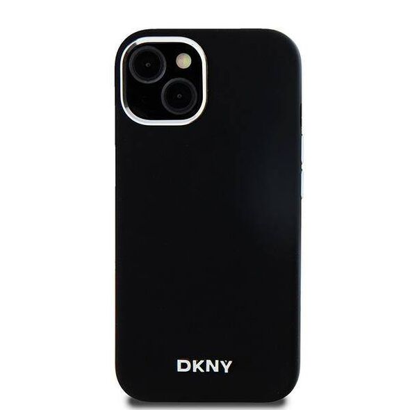 Original Case IPHONE 14 PLUS / 15 PLUS DKNY Hardcase Liquid Silicone Small Metal Logo MagSafe (DKHMP15MSMCHLK) black 3666339265724