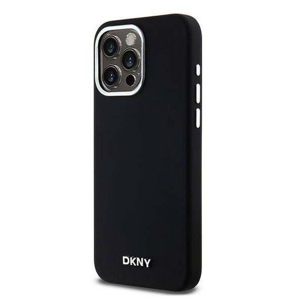 Original Case APPLE IPHONE 15 PRO MAX DKNY Hardcase Liquid Silicone Small Metal Logo MagSafe (DKHMP15XSMCHLK) black 3666339265748