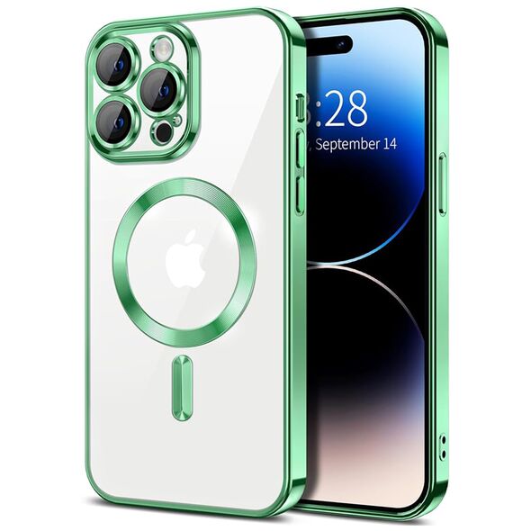 Techsuit Husa pentru iPhone 14 Pro Max - Techsuit Luxury Crystal MagSafe - Light Green 5949419136700 έως 12 άτοκες Δόσεις