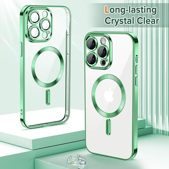 Techsuit Husa pentru iPhone 14 Pro Max - Techsuit Luxury Crystal MagSafe - Light Green 5949419136700 έως 12 άτοκες Δόσεις