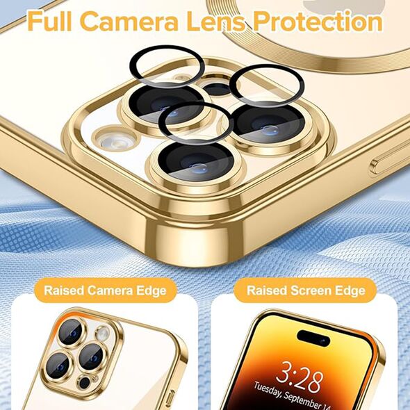 Techsuit Husa pentru iPhone 14 Pro Max - Techsuit Luxury Crystal MagSafe - Gold 5949419136731 έως 12 άτοκες Δόσεις