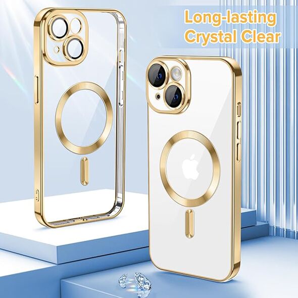 Techsuit Husa pentru iPhone 14 - Techsuit Luxury Crystal MagSafe - Gold 5949419137004 έως 12 άτοκες Δόσεις