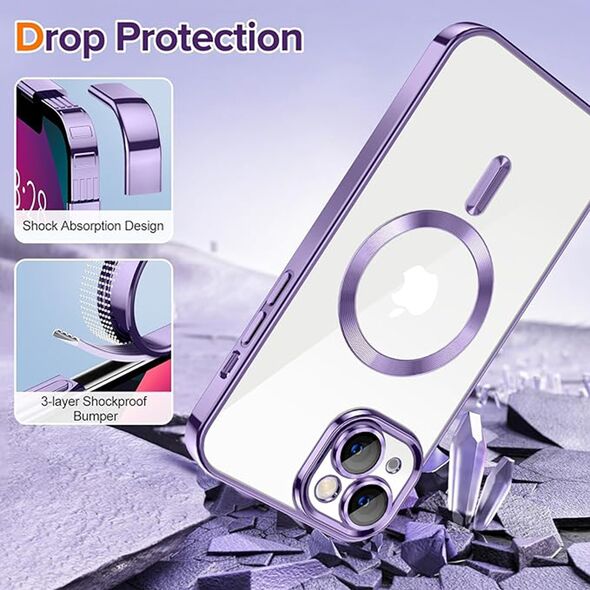 Techsuit Husa pentru iPhone 13 - Techsuit Luxury Crystal MagSafe - Light Purple 5949419137264 έως 12 άτοκες Δόσεις